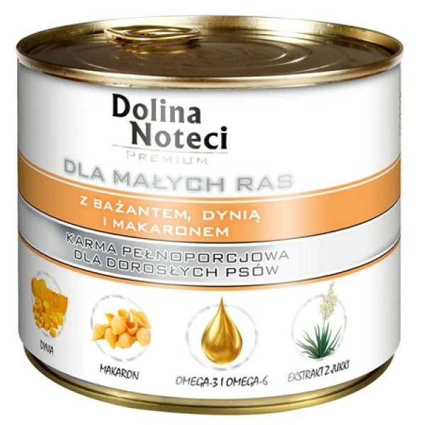 Dolina Noteci Premium Pies Mały Bażant, dynia i makaron puszka 185g - obrazek 3