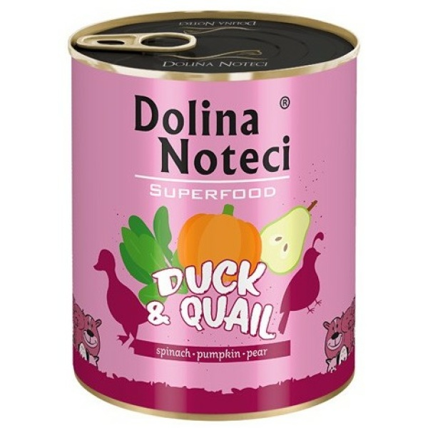 Dolina Noteci Superfood Pies Kaczka i przepiórka puszka 800g