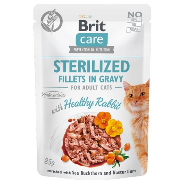 Brit Care Cat Fillets In Gravy Sterilized Healthy Rabbit saszetka 85g