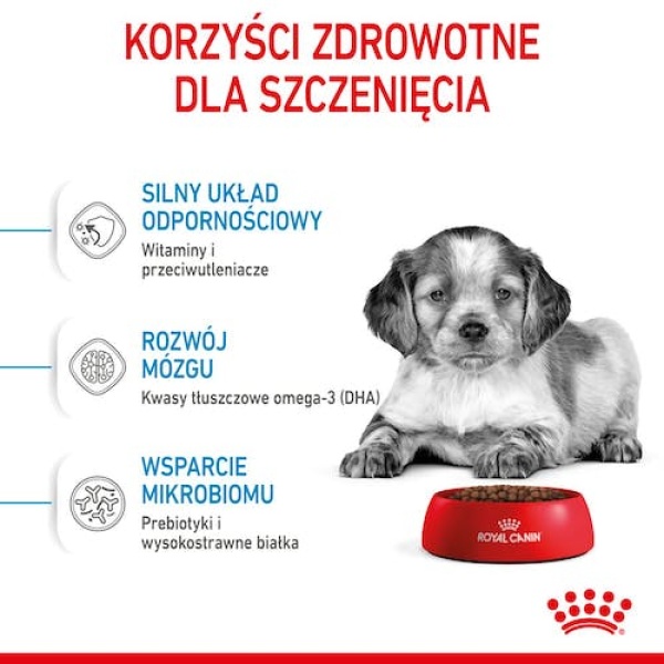 Royal Canin Medium Puppy karma sucha dla szczeniąt, od 2 do 12 miesiąca, ras średnich 15kg - obrazek 4