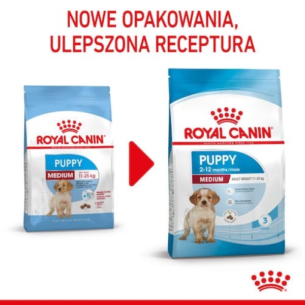 Royal Canin Medium Puppy karma sucha dla szczeniąt, od 2 do 12 miesiąca, ras średnich 15kg - obrazek 6