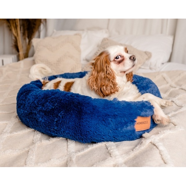 MIMIKO Pets Legowisko Shaggy okrągłe L 60cm chabrowe - obrazek 4