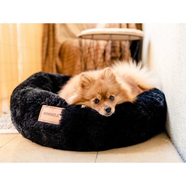 MIMIKO Pets Legowisko Shaggy okrągłe L 60cm czarne - obrazek 4
