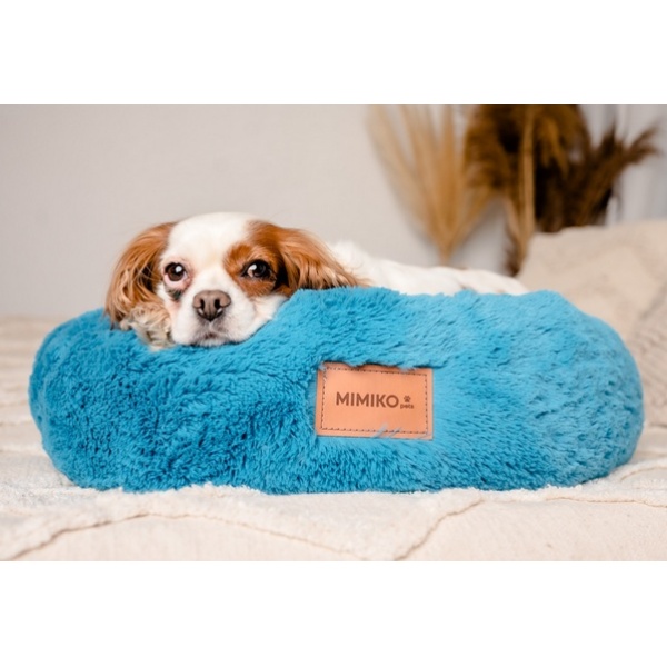 MIMIKO Pets Legowisko Shaggy okrągłe L 60cm turkusowe - obrazek 4