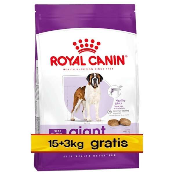 Royal Canin Giant Adult karma sucha dla psów dorosłych, od 18/24 miesiąca życia, ras olbrzymich PROMOCJA 18kg (15+3kg)