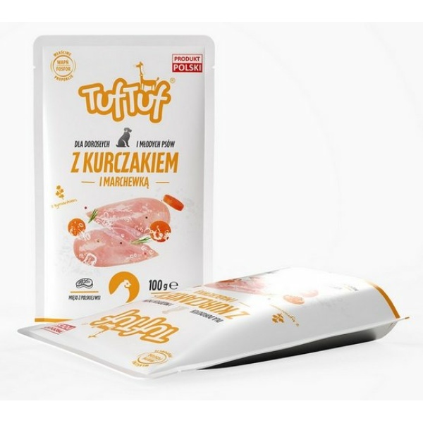 TUF TUF Kurczak z marchewką dla psa saszetka 100g - obrazek 3