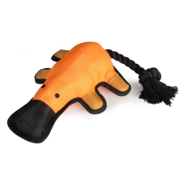 Camon Dog Toy Nylonowy dziobak z piszczałką i liną - obrazek 3