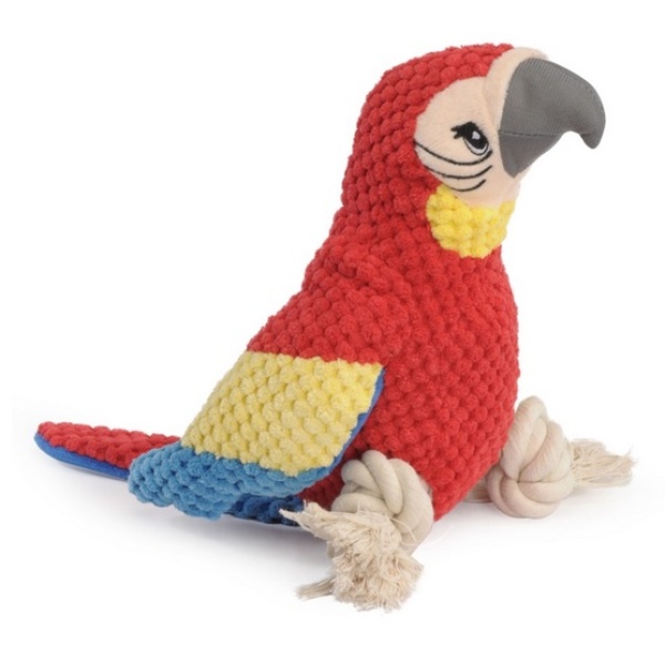 Camon Dog Toy Pluszowa papuga ze sznurem i piszczałką - obrazek 4