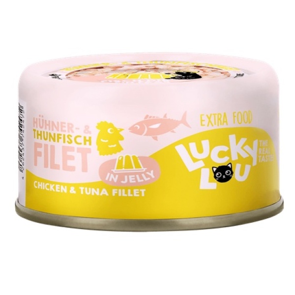 Lucky Lou Extrafood Tuńczyk i kurczak w galaretce puszka 70g