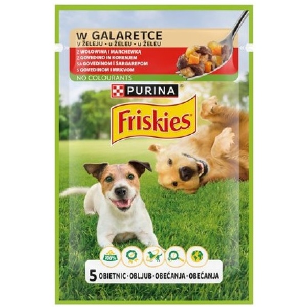 Friskies Dog Adult Wołowina i marchewka w galaretce saszetka 85g