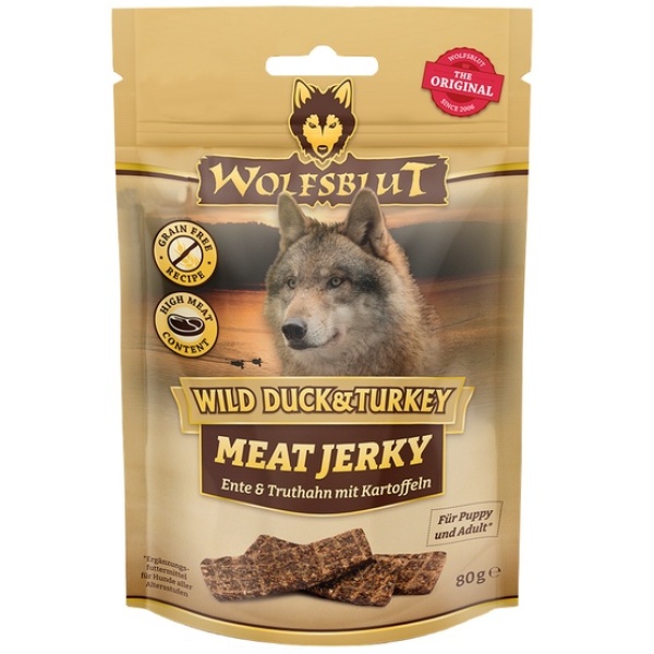 Wolfsblut Dog Meat Jerky Wild Duck & Turkey 80g