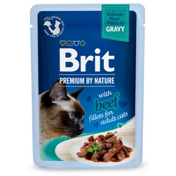 Brit Premium Cat Fillets with Beef sos saszetka 85g