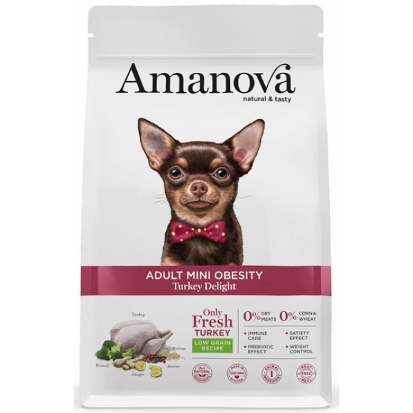 Amanova Dog Adult Mini Obesity Turkey Delight - indyk 800g