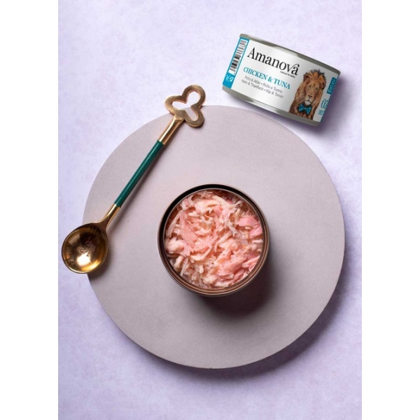 Amanova Cat Chicken & Tuna - kurczak i tuńczyk w bulionie puszka 70g [05] - obrazek 3