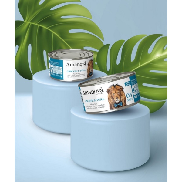Amanova Cat Chicken & Tuna - kurczak i tuńczyk w bulionie puszka 70g [05] - obrazek 4