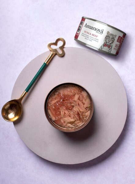 Amanova Cat Tuna & Beef - tuńczyk i wołowina w bulionie puszka 70g [16] - obrazek 3
