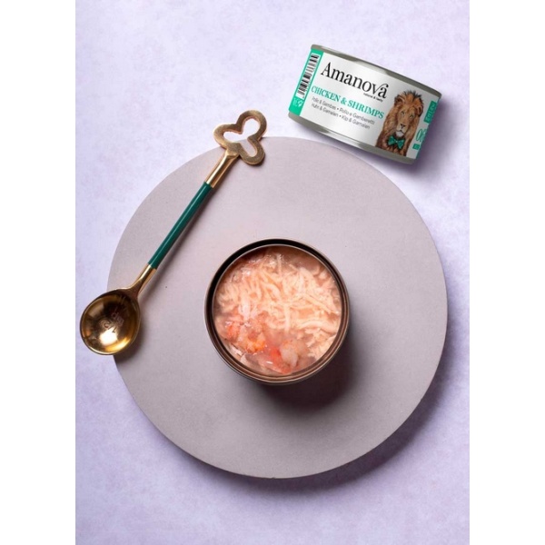 Amanova Cat Chicken & Shrimps - kurczak i krewetki w galaretce puszka 70g [06] - obrazek 3