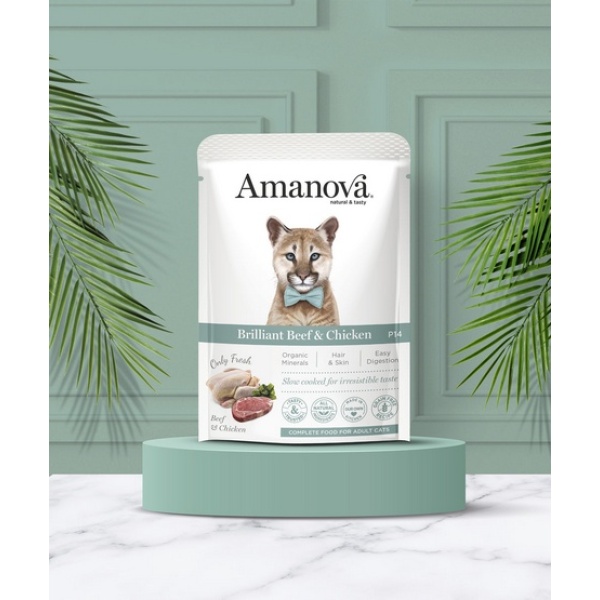 Amanova Cat Brilliant Beef & Chicken - wołowina i kurczak saszetka 85g [P14] - obrazek 4