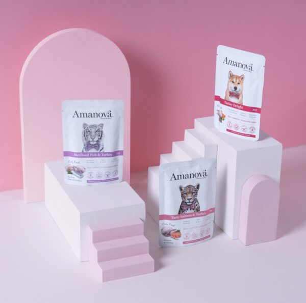 Amanova Cat Sterilised Fish & Turkey - biała ryba i indyk saszetka 85g [P12] - obrazek 6