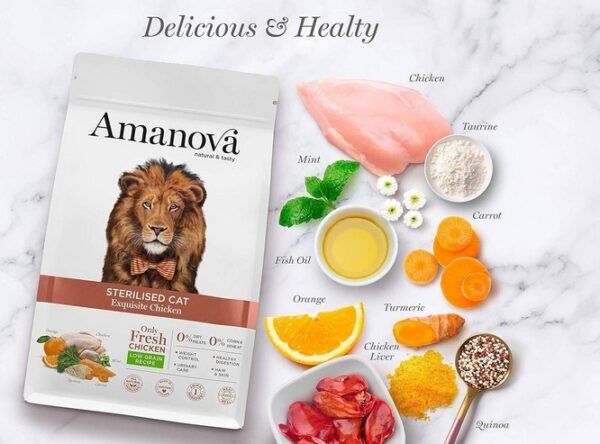 Amanova Cat Sterilised Exquisite Chicken - kurczak 1,5kg - obrazek 3