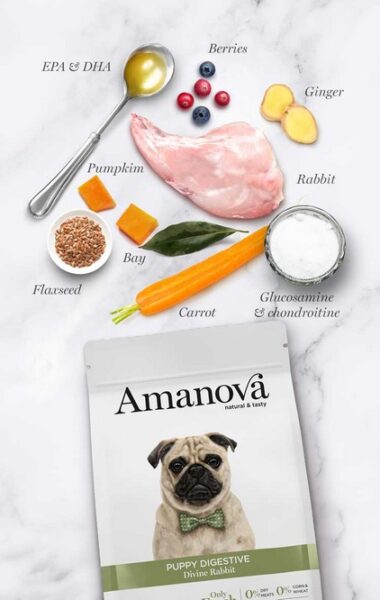 Amanova Dog Puppy Digestive Divine Rabbit - królik 7kg - obrazek 3