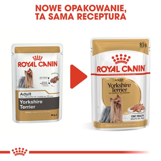 Royal Canin Yorkshire Terrier Adult karma mokra - pasztet, dla psów dorosłych rasy yorkshire terrier saszetka 85g - obrazek 3