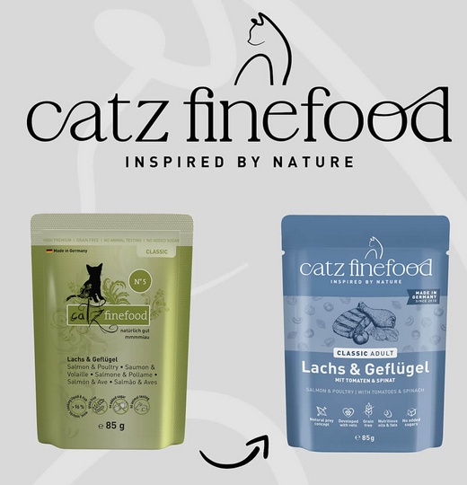 Catz Finefood Classic Łosoś i drób (N.05) saszetka 85g - obrazek 3