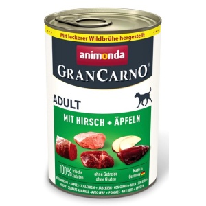 Animonda GranCarno Original Adult Rind Hirsch Apfel Wołowina, Jeleń + Jabłko puszka 400g