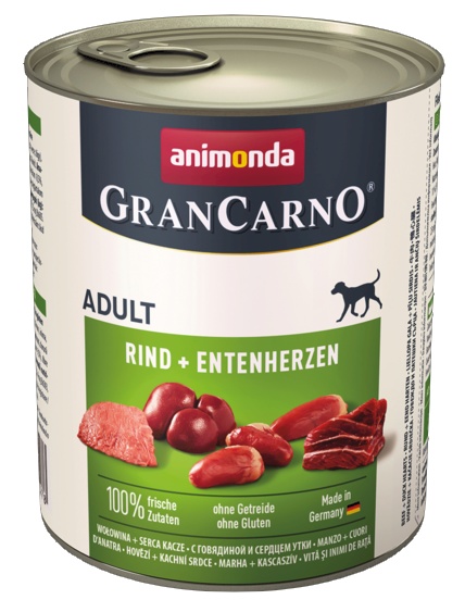 Animonda GranCarno Original Adult Rind Entenherzen Wołowina + Serca kacze puszka 800g - obrazek 2
