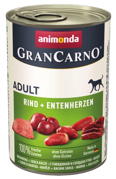Animonda GranCarno Original Adult Rind Entenherzen Wołowina + Serca kacze puszka 400g - obrazek 2