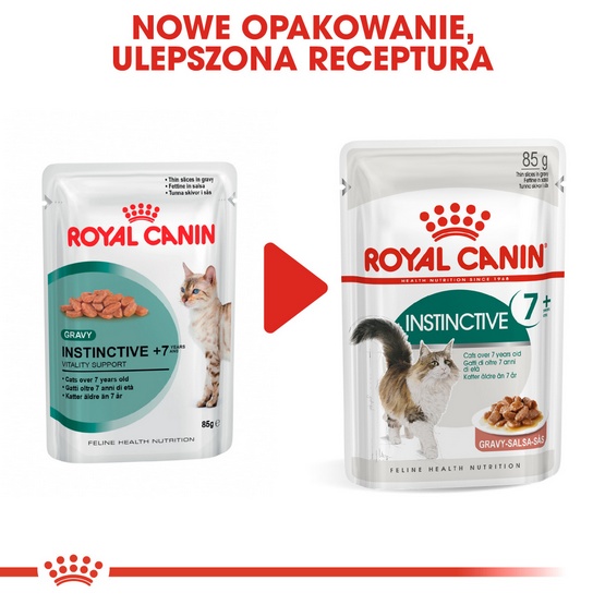 Royal Canin Instinctive +7 w sosie karma mokra dla kotów starszych, wybrednych saszetka 85g - obrazek 3
