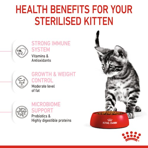 Royal Canin Kitten Sterilised karma sucha dla kociąt od 4 do 12 miesiąca życia, sterylizowanych 400g - obrazek 3
