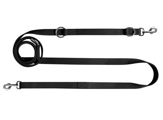 CHABA Smycz taśma regulowana - 10mm x 130/260cm czarna - obrazek 2