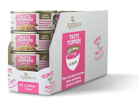 Applaws Dog Taste Toppers puszka z kurczakiem, łososiem i warzywami 156g - obrazek 4