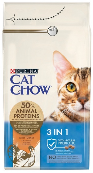 Purina Cat Chow 3in1 z indykiem 1,5kg