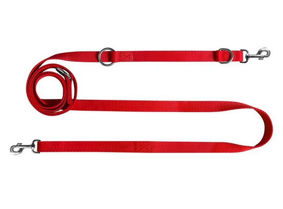 CHABA Smycz taśma regulowana - 25mm x 130/260cm czerwona - obrazek 2