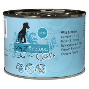 Dogz Finefood Classic N.12 Dziczyzna i śledź puszka 200g
