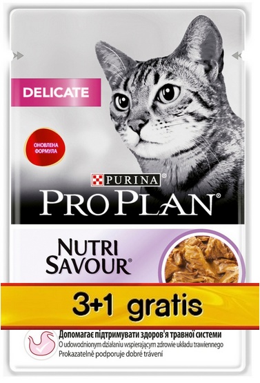 Purina Pro Plan Cat Delicate indyk saszetka 4x85g 3+1 gratis - obrazek 3