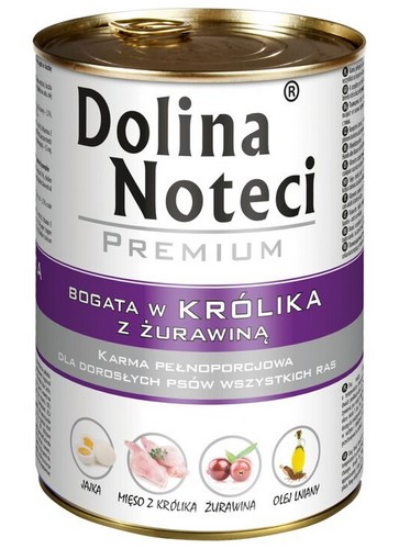 Dolina Noteci Premium Pies Królik i żurawina puszka 400g - obrazek 2