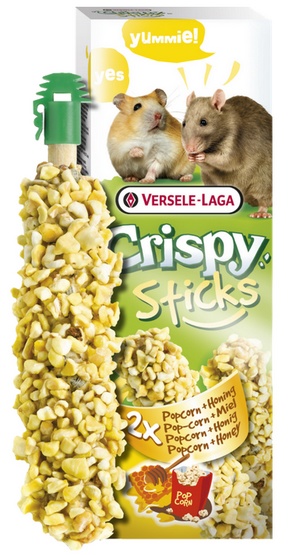 Versele-Laga Crispy Sticks Hamster & Rat Popcorn & Honey - kolby dla chomików i szczurów z popcornem i miodem 110g - obrazek 2