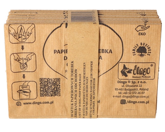 Dingo Papierowe torebki na odchody 10szt - obrazek 2