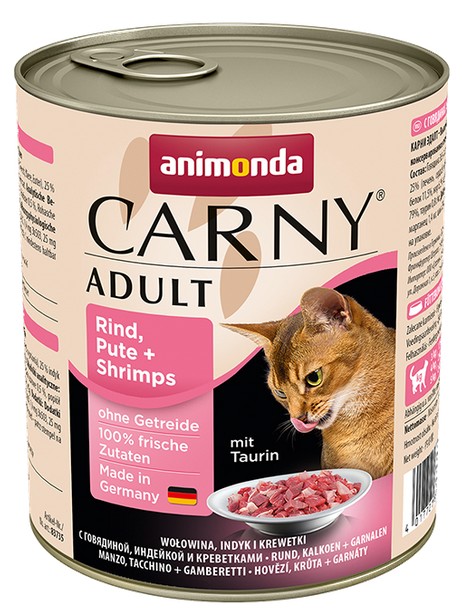 Animonda Carny Adult Wołowina, Indyk + Krewetki puszka 800g - obrazek 2