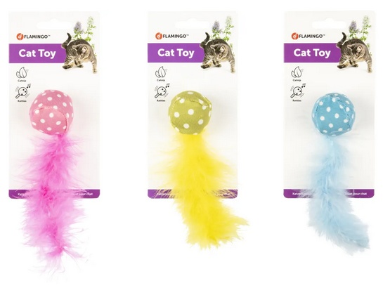 Flamingo Piłeczka z piórkiem kolor mix - obrazek 2