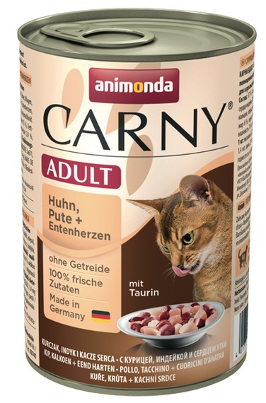 Animonda Carny Adult Kurczak, Indyk + Kacze serca puszka 400g - obrazek 2