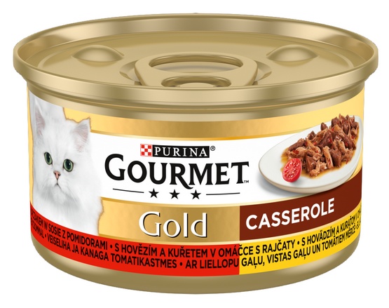 Gourmet Gold Wołowina i kurczak w sosie pomidorowym 85g - obrazek 2