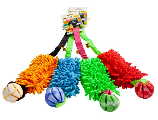 Dingo Zabawka dla psa - Szarpak Mop Bungee z piłką zielony - obrazek 2