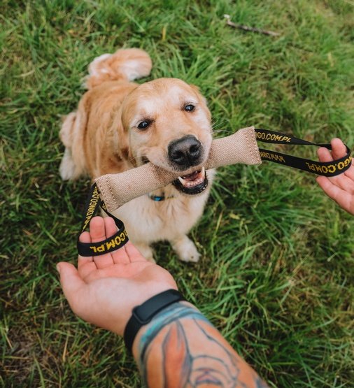 Dingo Zabawka dla psa - Szarpak z juty z dwoma uchwytami 40/6cm - obrazek 2