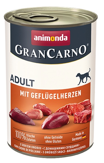 Animonda GranCarno Original Adult Geflugelherzen Drobiowe serca puszka 400g - obrazek 2