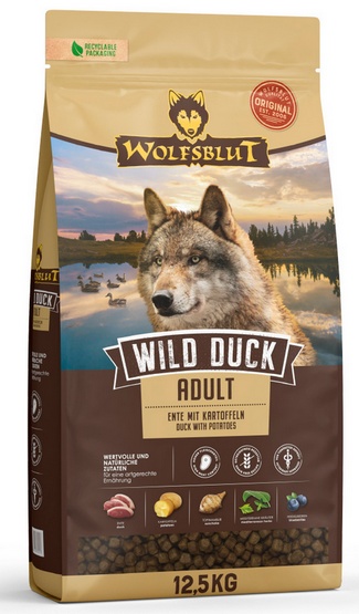 Wolfsblut Dog Wild Duck - kaczka i ziemniaki 12,5kg - obrazek 2