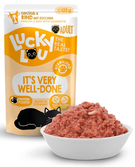 Lucky Lou Lifestage Sterilized Drób i wołowina saszetka 125g - obrazek 4
